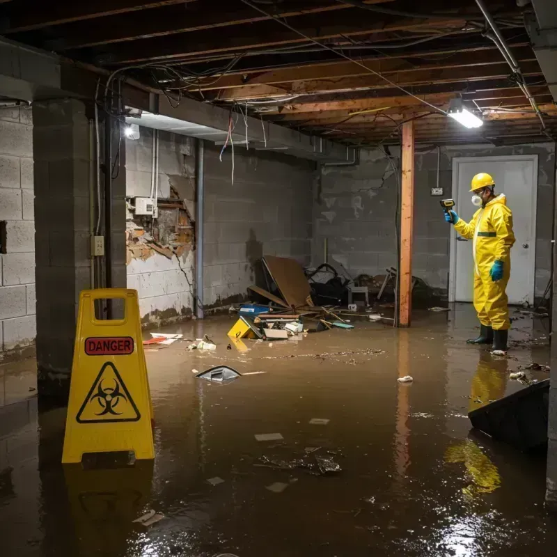 Flooded Basement Electrical Hazard in Linn, MO Property